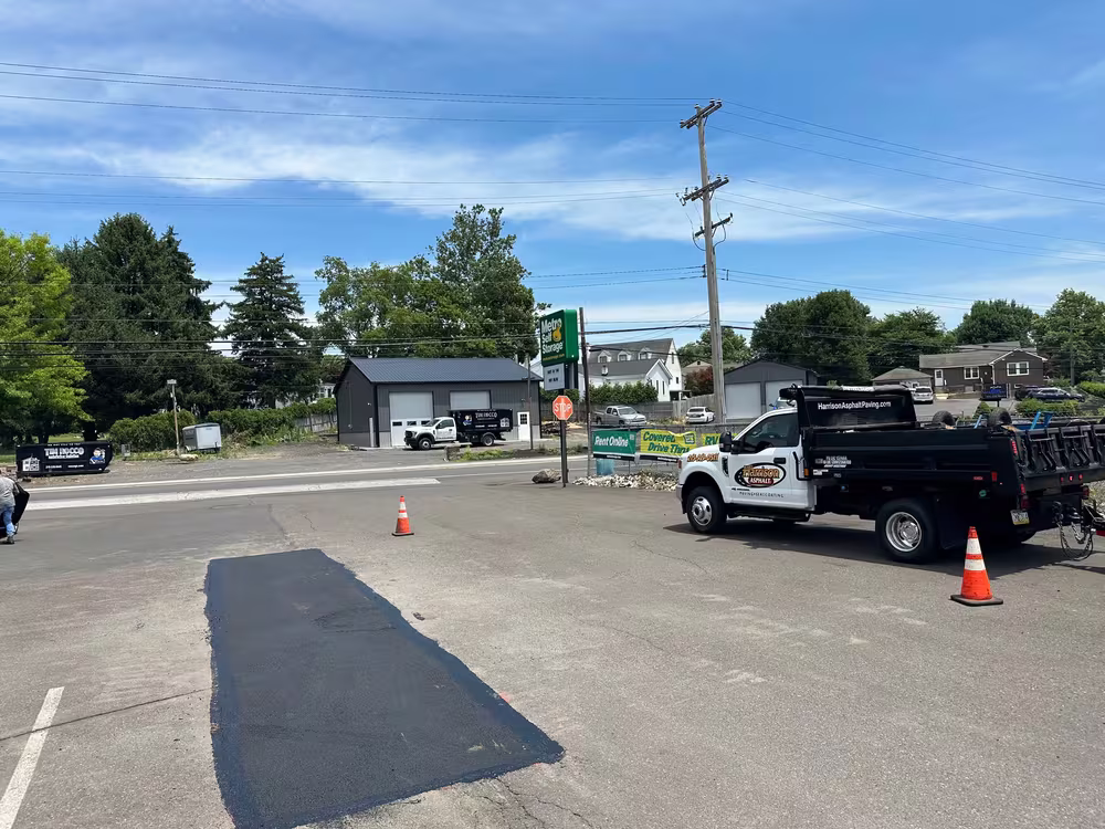 Patch repair at a storage facility by Harrison Asphalt